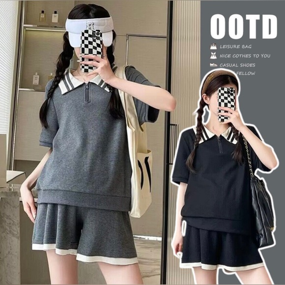 Maternity polo and short set - Picture 1 of 6